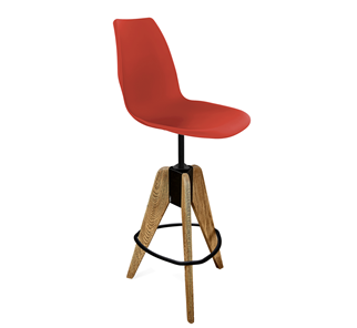 Барный стул SHT-ST29/S92 (красный ral 3020/брашированный коричневый/черный муар) в Йошкар-Оле