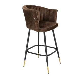 Барный стул SHT-ST42-1 / SHT-S148 (кофейный трюфель/черный муар/золото) в Йошкар-Оле