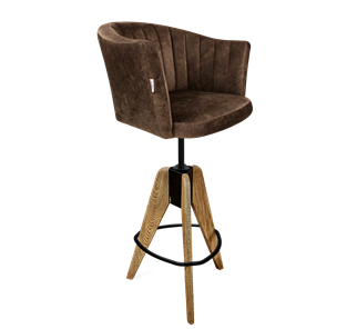 Барный стул SHT-ST42-1 / SHT-S92 (кофейный трюфель/браш.коричневый/черный муар) в Йошкар-Оле