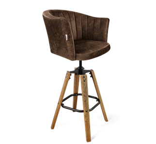 Барный стул SHT-ST42-1 / SHT-S93 (кофейный трюфель/браш.коричневый/черный муар) в Йошкар-Оле