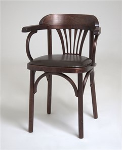 Обеденный стул Венский мягкий, кожзам коричневый/темный тон в Йошкар-Оле