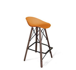 Барный стул SHT-ST19/S80 (оранжевый/темный орех/черный) в Йошкар-Оле