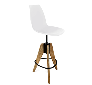 Барный стул SHT-ST29/S92 (белый/брашированный коричневый/черный муар) в Йошкар-Оле