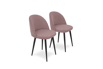 Комплект из 2-х  мягких стульев для кухни Brendoss Лайт розовый черные ножки в Йошкар-Оле