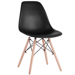 Комплект стульев 4 шт. BRABIX "Eames CF-010", пластик черный, опоры дерево/металл, 532631, 2033A в Йошкар-Оле