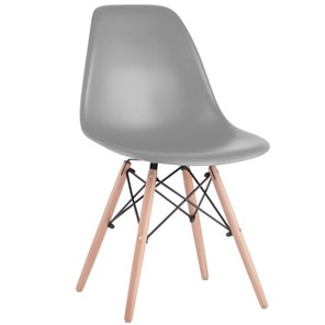 Комплект стульев 4 шт. BRABIX "Eames CF-010", пластик серый, опоры дерево/металл, 532632, 2033A в Йошкар-Оле