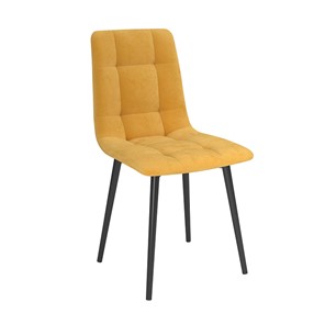Обеденный стул Белла, велюр тенерифе куркума/Цвет металл черный в Йошкар-Оле