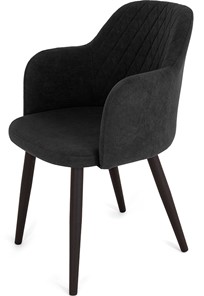 Обеденный стул Кубика Эспрессо-1, ноги черные круглые XXL (R38)/велюр T190 Горький шоколад в Йошкар-Оле
