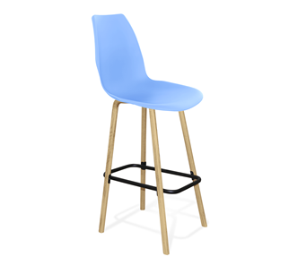 Барный стул SHT-ST29/S94 (голубой pan 278/прозрачный лак/черный муар) в Йошкар-Оле