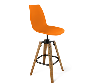 Барный стул SHT-ST29/S93 (оранжевый ral2003/брашированный коричневый/черный муар) в Йошкар-Оле