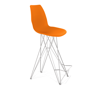 Барный стул SHT-ST29/S66 (оранжевый ral2003/хром лак) в Йошкар-Оле