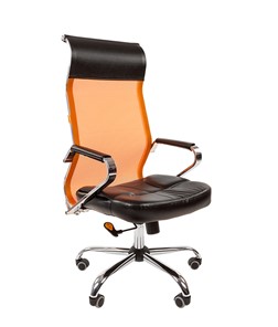 Кресло компьютерное CHAIRMAN 700 сетка, цвет оранжевый в Йошкар-Оле