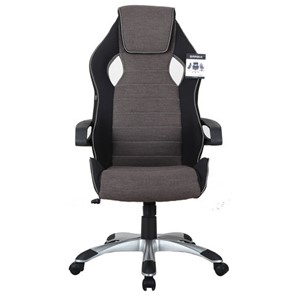 Кресло компьютерное Brabix Techno GM-002 (ткань, черное/серое, вставки белые) в Йошкар-Оле