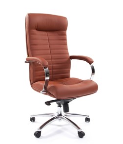 Кресло CHAIRMAN 480 Экокожа Terra 111 (коричневая) в Йошкар-Оле