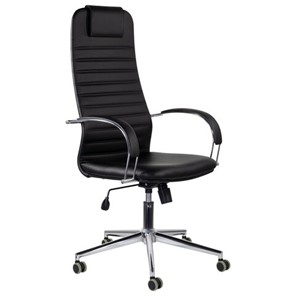 Офисное кресло Brabix Premium Pilot EX-610 CH (хром, кожзам, черное) 532418 в Йошкар-Оле