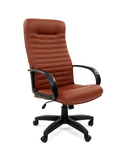 Кресло CHAIRMAN 480 LT, экокожа, цвет коричневый в Йошкар-Оле