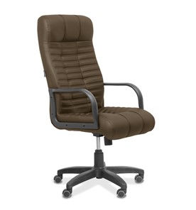 Офисное кресло для руководителя Атлант, экокожа премиум / коричневая CN1116 в Йошкар-Оле