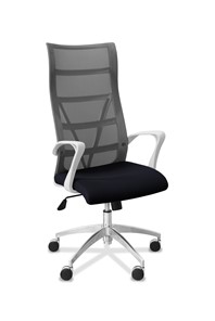Офисное кресло Топ X белый каркас, сетка/ткань TW / серая/черная в Йошкар-Оле