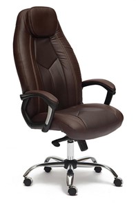 Компьютерное кресло BOSS Lux, кож/зам, коричневый/коричневый перфорированный, арт.9816 в Йошкар-Оле
