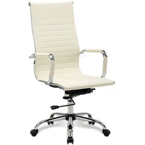 Кресло офисное BRABIX "Energy EX-509", экокожа, хром, бежевое, 531166 в Йошкар-Оле