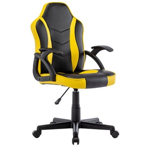 Офисное кресло BRABIX "Shark GM-203", экокожа, черное/желтое, 532514 в Йошкар-Оле