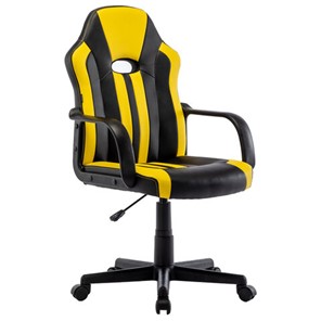 Кресло компьютерное RABIX "Stripe GM-202", экокожа, черное/желтое, 532510 в Йошкар-Оле