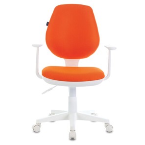 Кресло компьютерное Brabix Fancy MG-201W (с подлокотниками, пластик белый, оранжевое) 532410 в Йошкар-Оле