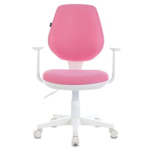 Офисное кресло Brabix Fancy MG-201W (с подлокотниками, пластик белый, розовое) 532409 в Йошкар-Оле
