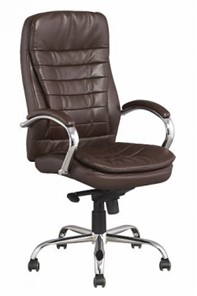 Кресло компьютерное J 9031-1 экокожа /хром, коричневый в Йошкар-Оле
