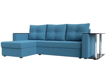 Угловой раскладной диван Атланта Лайт, Амур голубой (микровельвет) в Йошкар-Оле