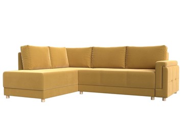 Угловой раскладной диван Лига-024, Желтый (Микровельвет) в Йошкар-Оле