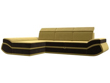 Угловой раскладной диван Лига-032 Желтый\коричневый (Микровельвет) в Йошкар-Оле