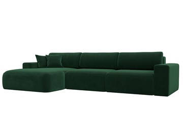 Угловой диван Лига-036 Классик лонг, Зеленый (велюр) в Йошкар-Оле