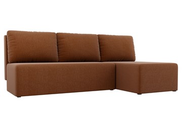 Угловой диван с оттоманкой Поло, Коричневый (рогожка) в Йошкар-Оле