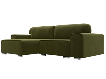 Угловой раскладной диван Лига-029, Зеленый (Микровельвет) в Йошкар-Оле