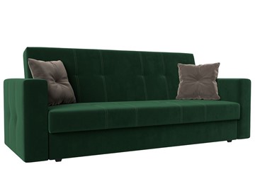 Прямой диван Лига-016, Зеленый\Коричневый (велюр) в Йошкар-Оле
