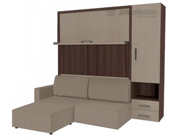Подъемная кровать Кровать-трансформер Smart (КД 1400+ШП+Пуф), шкаф правый, левый подлокотник в Йошкар-Оле