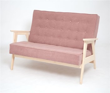 Прямой диван Ретро, двухместный (беленый дуб / RS 12 - розовый) в Йошкар-Оле