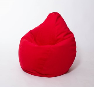 Кресло-мешок Груша большое, велюр однотон, красное в Йошкар-Оле