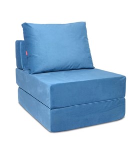 Кресло бескаркасное КлассМебель Окта, велюр синий в Йошкар-Оле