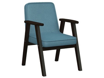 Мягкое кресло Ретро ткань голубой, каркас венге в Йошкар-Оле