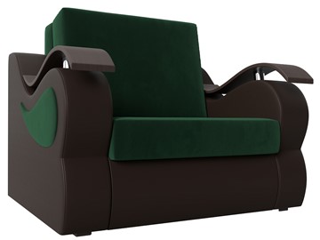 Кресло раскладное Меркурий (60), Зеленый\Коричневый (Велюр\Экокожа) в Йошкар-Оле