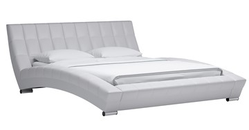 Двуспальная кровать Оливия 160 арт. Марика 483 к/з (белый) с основанием в Йошкар-Оле