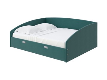 Кровать в спальню Bono 160х200, Велюр (Forest 560 Морская волна) в Йошкар-Оле