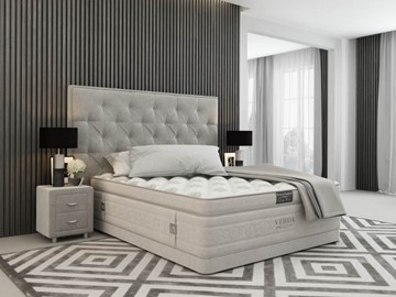Кровать 2-спальная Classic Compact/Basement 180х200, Флок (Велсофт Серый) в Йошкар-Оле
