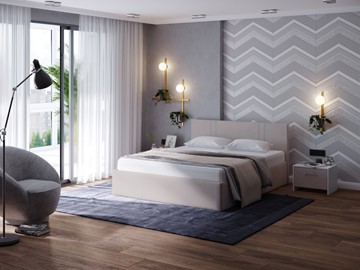 Кровать в спальню Helix Plus 160х200, Велюр (Ultra Суфле) в Йошкар-Оле