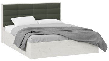 Двуспальная кровать с подъемным механизмом Агата тип 1 (Дуб крафт белый, Велюр Серый) в Йошкар-Оле