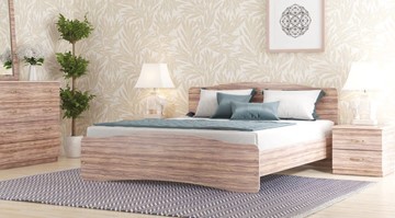 Двуспальная кровать СВ-Стиль Лира, 160х200 с основанием, сонома в Йошкар-Оле