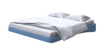 Кровать двуспальная парящая 160х200, Рогожка (Тетра Голубой) в Йошкар-Оле