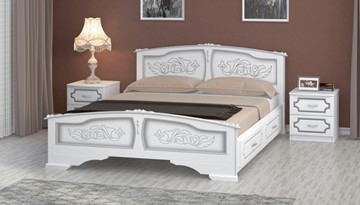 Кровать с выкатными ящиками Елена (Белый Жемчуг) 160х200 в Йошкар-Оле